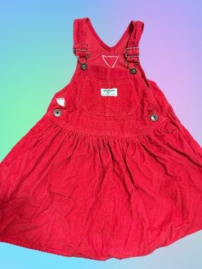 OshKosh B'gosh Red Corduroy Overall Dress for Kids
